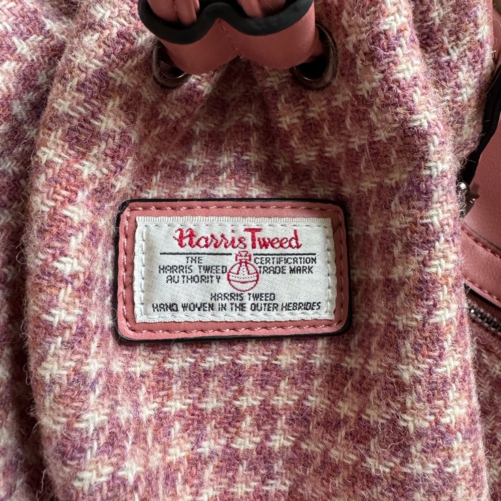 Chic Pink Houndstooth Backpack - image 2